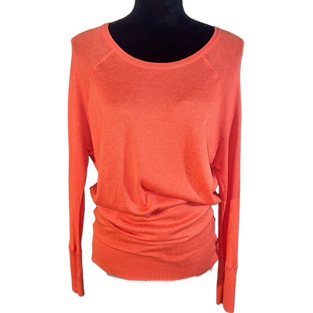 Shrinking Violet Sweater Womens Small Back Exposed Zipper Ribbed Cuff and Waist